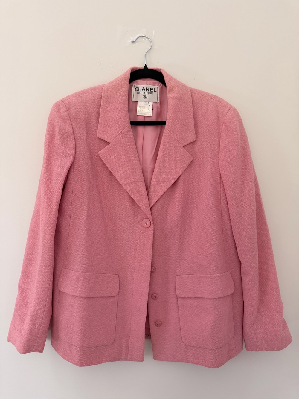 Authentic Chanel 98C Vintage Pink Skirt Suit Size 42 1998 Cruise
